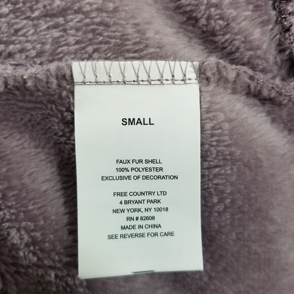 FREE COUNTRY Hoodie Jacket LAVENDER Soft Plush zip up Size Small - Picture 7 of 9